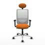 PIQUERAS Y CRESPO Silla de oficina Zulema Naranja y Blanco