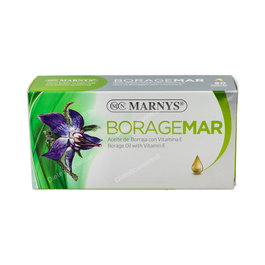 MARNYS Aceite de Borraja 60 Perlas - Piel, Omega-3, Omega-6, GLA