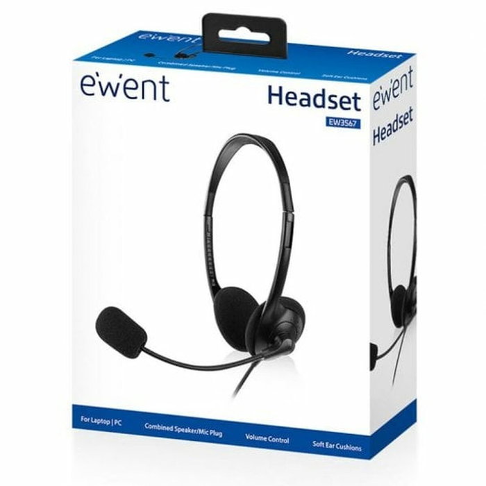 Ewent EW3567 Auriculares de Diadema con Micrófono Negro