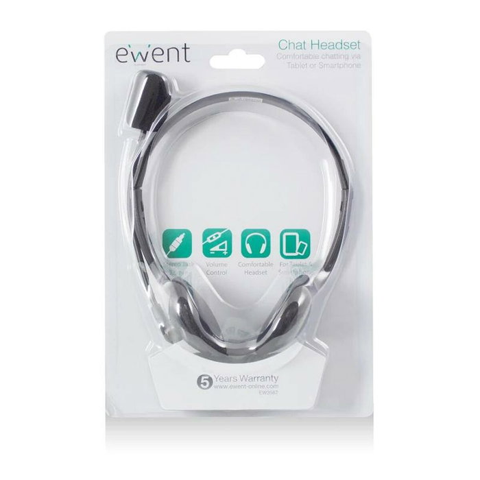 Ewent EW3567 Auriculares de Diadema con Micrófono Negro