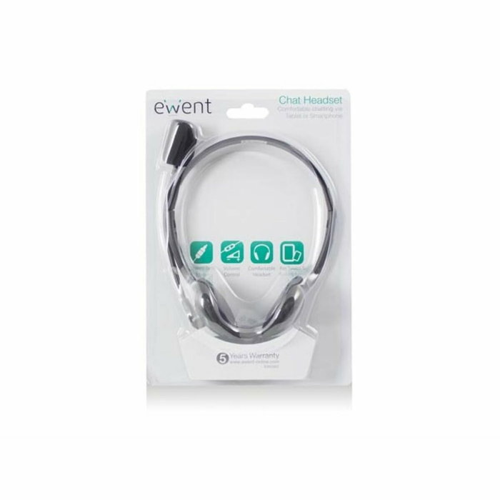 Ewent EW3567 Auriculares de Diadema con Micrófono Negro