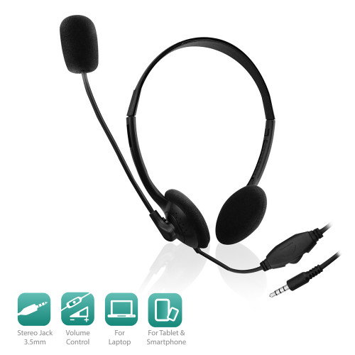 Ewent EW3567 Auriculares de Diadema con Micrófono Negro