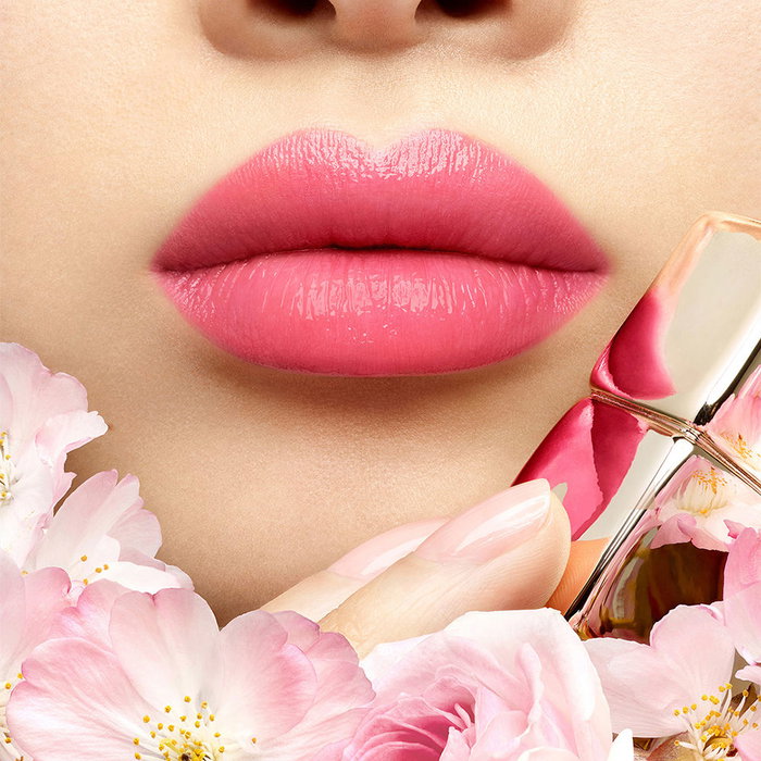 Guerlain KISSKISS BEE GLOW Bálsamo Labial Reparador con Color #458 Pop Rose Glow - Stick 3.2g, Hidratación 24h, 98% Ingredientes Naturales