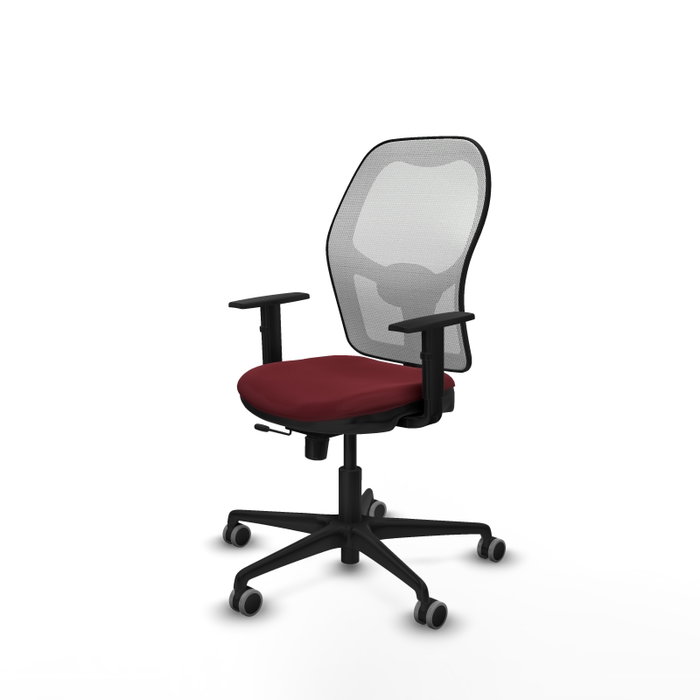 PIQUERAS Y CRESPO Silla de oficina Jorquera con mecanismo Sincro/Traslack, Granate y Blanco PIQUERAS Y CRESPO Silla de oficina Jorquera con mecanismo Sincro/Traslack, Granate y Blanco