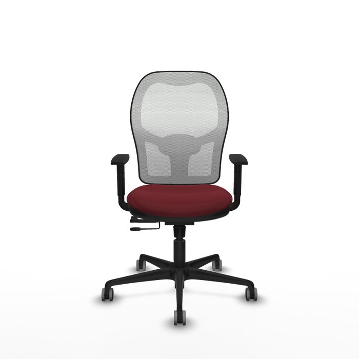 PIQUERAS Y CRESPO Silla de oficina Jorquera con mecanismo Sincro/Traslack, Granate y Blanco PIQUERAS Y CRESPO Silla de oficina Jorquera con mecanismo Sincro/Traslack, Granate y Blanco