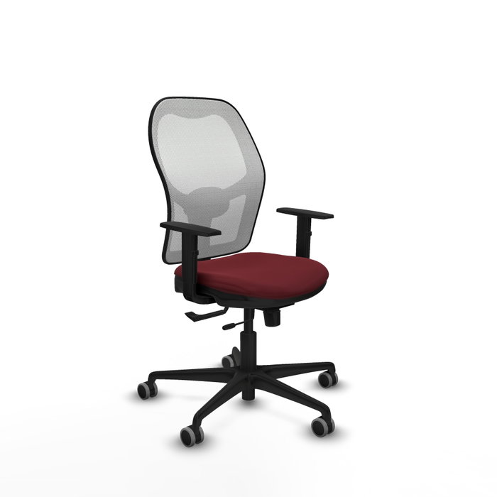 PIQUERAS Y CRESPO Silla de oficina Jorquera con mecanismo Sincro/Traslack, Granate y Blanco PIQUERAS Y CRESPO Silla de oficina Jorquera con mecanismo Sincro/Traslack, Granate y Blanco
