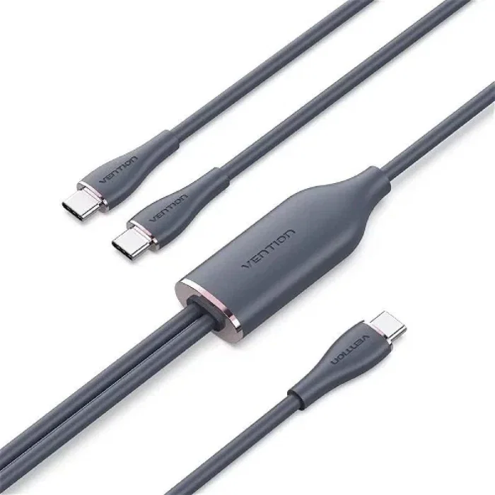 Vention CTMBG Cable USB Tipo-C Macho a 2x USB Tipo-C Macho, 1.5 Metros, Negro Vention CTMBG Cable USB Tipo-C Macho a 2x USB Tipo-C Macho, 1.5 Metros, Negro