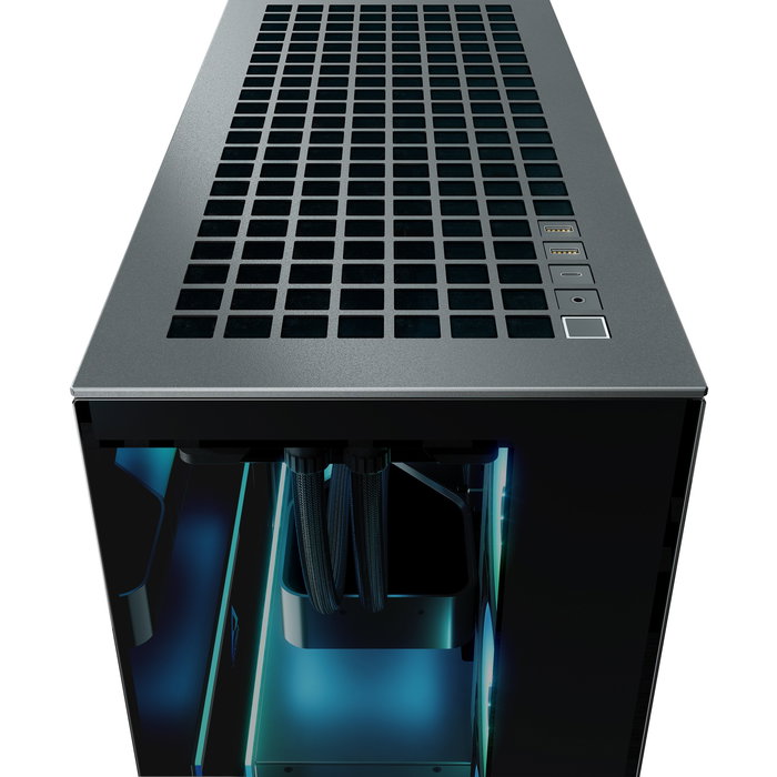 ARCTIC Xtender Torre Gaming Midi PC con Ventana de Vidrio Templado Negro, Refrigeración Líquida, RGB, EATX, Hasta GPU 48.2 cm, Sin Fuente