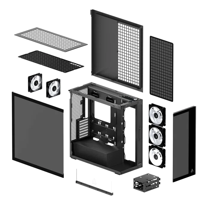 ARCTIC Xtender Black (Tinted Glass) Midi Tower Negro