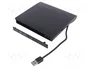 QOLTEC Carcasa para unidad óptica de CD/DVD SATA I, USB 3.0, Negro