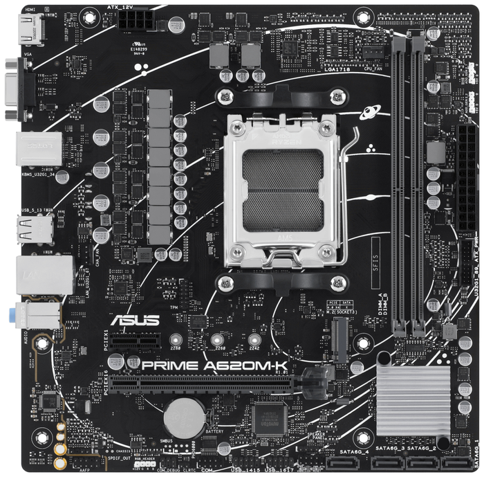 ASUS PRIME A620M-K AMD A620 Micro ATX DDR5