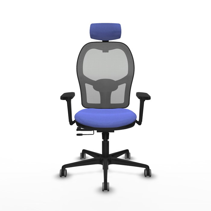 PIQUERAS Y CRESPO Silla de oficina Jorquera con mecanismo Sincro/Traslack, Azul claro y Gris