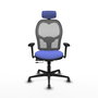 PIQUERAS Y CRESPO Silla de oficina Jorquera con mecanismo Sincro/Traslack, Azul claro y Gris