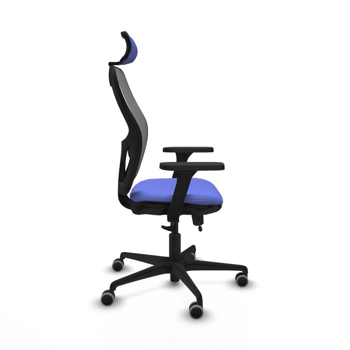PIQUERAS Y CRESPO Silla de oficina Jorquera con mecanismo Sincro/Traslack, Azul claro y Gris