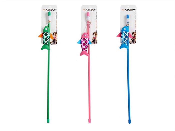 Mascow Palo Juguete Para Gato Con Pez Surtido Colores 46 cm (Set de 36)