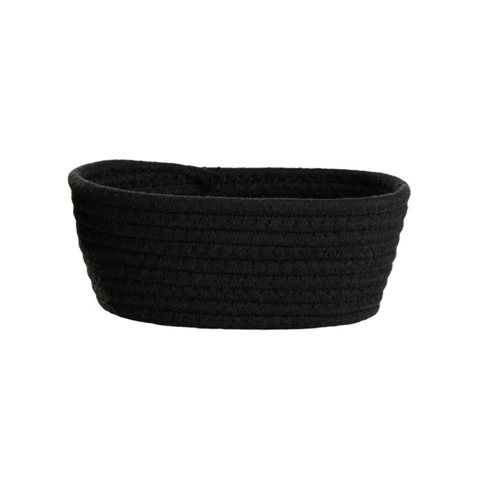 Day Cesta Oval Trenzada 21x14 cm, Altura 24 cm, Cuerda de Poliéster y Polipropileno, Colores Surtidos (Arena/Negro)