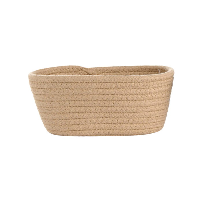 Day Cesta Oval Trenzada 21x14 cm, Altura 24 cm, Cuerda de Poliéster y Polipropileno, Colores Surtidos (Arena/Negro)