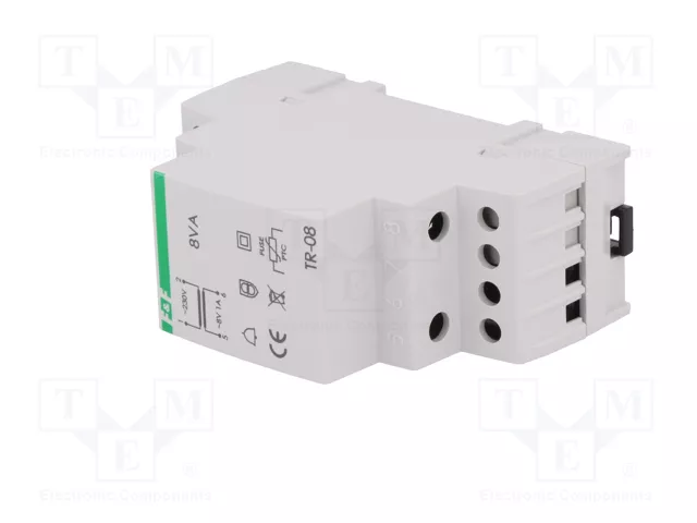 F&F Transformador de red 8VA 230VAC/8V 1A para raíl DIN