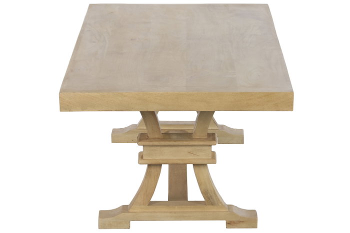 DKD Home Decor Mesa de Centro de Madera de Mango Maciza Natural 150x70x50 cm