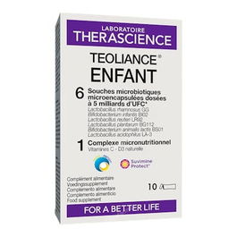 THERASCIENCE Teoliance Enfant 10Sticks Probióticos para Niños con Vitaminas C y D3