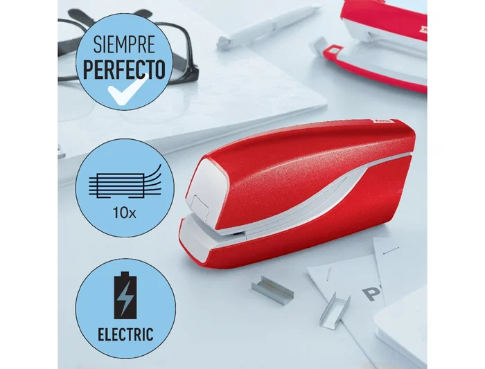 Petrus Grapadora Eléctrica e-310 Contactless Rojo Metalizado Capacidad 12 Hojas