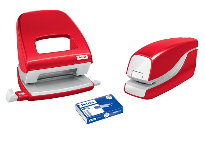 Petrus Grapadora Eléctrica e-310 Contactless Rojo Metalizado Capacidad 12 Hojas