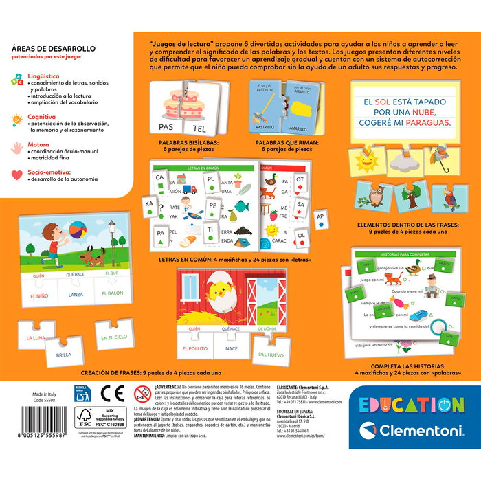 CLEMENTONI Juegos de Lectura español CLEMENTONI Juegos de Lectura español