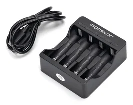 Aigostar Cargador de pilas 4 vías AA/AAA Negro USB