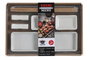 DKD Home Decor Sushi Set de 7 piezas en Gres y Bambú, Blanco y Natural