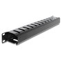 DeLOCK 67628 Panel de gestión de cables con cepillo 1U negro