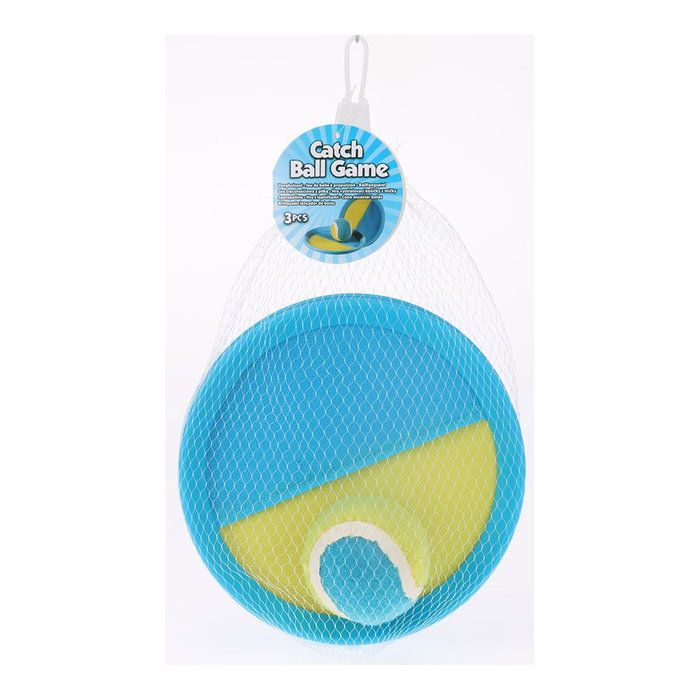 Basics Juego de Atrapar la Pelota con 2 Palas y Pelota de Plástico y Nylon Basics Juego de Atrapar la Pelota con 2 Palas y Pelota de Plástico y Nylon