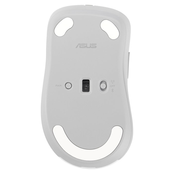 ASUS Wireless Mouse MD102, Blanco, Silencioso, Óptico, 1600 DPI, RF + Bluetooth, Para Mano Derecha, PC