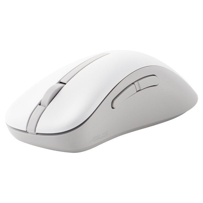 ASUS Wireless Mouse MD102, Blanco, Silencioso, Óptico, 1600 DPI, RF + Bluetooth, Para Mano Derecha, PC
