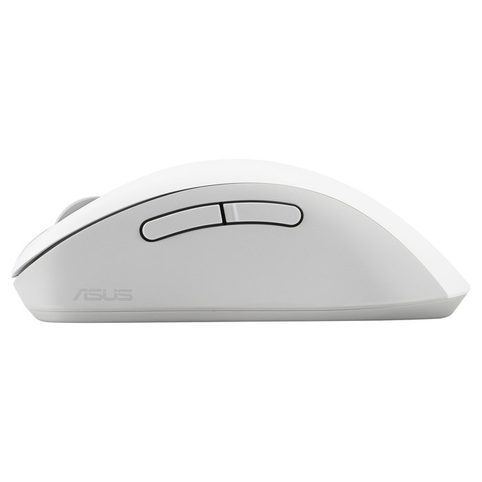 ASUS Wireless Mouse MD102, Blanco, Silencioso, Óptico, 1600 DPI, RF + Bluetooth, Para Mano Derecha, PC