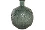 DKD Home Decor Jarrón de Cristal Reciclado Verde con Hojas