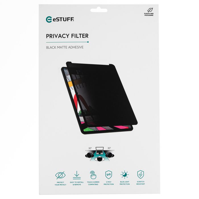 eSTUFF Filtro de privacidad adhesivo para pantalla Microsoft Surface Laptop 6/5/4/3, compatible con tablets y pantallas táctiles, reutilizable y lavable