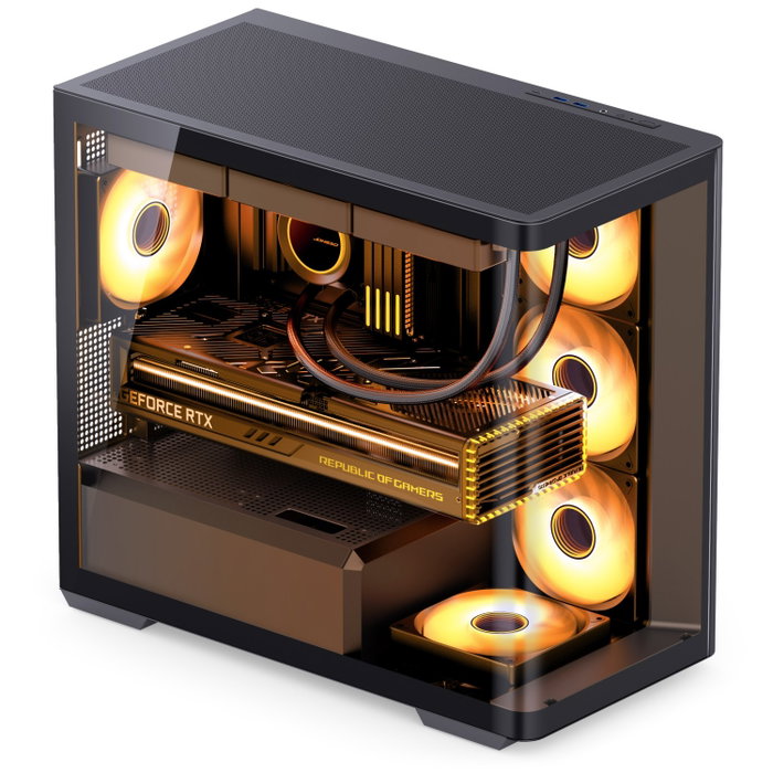 Jonsbo D300 Midi-Tower Negro con Vidrio Templado de 270 Grados