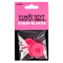 Ernieball Strap Blocks 4 Piezas - Rosa | Cierres de Seguridad para Correas de Guitarra