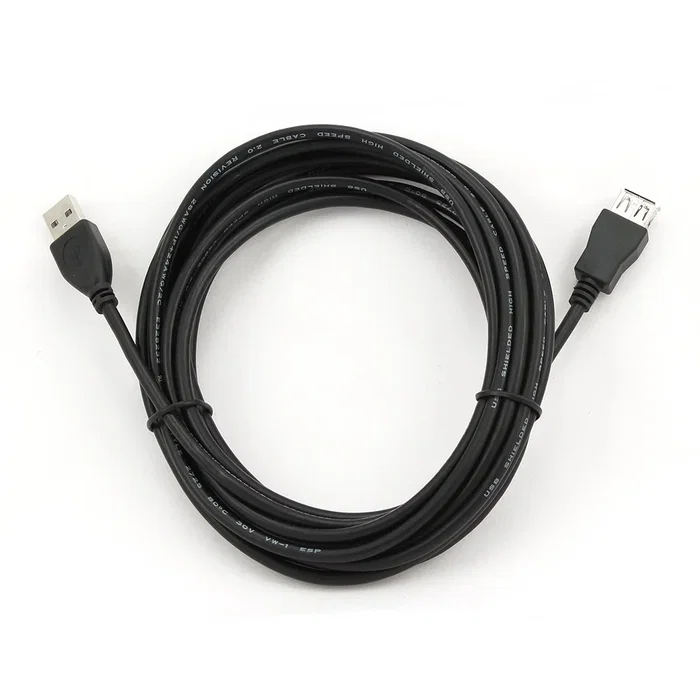 Gembird CCP-USB2 Cable de Extensión USB 2.0 A Macho a A Hembra, 4.6 m / 15 ft, Contactos Chapados en Oro, Negro
