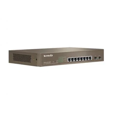 SWITCH TENDA TEG3210P - GESTIONABLE - 8 PUERTOS 10/100/1000 (DATOS/POE) - 2 PUERTOS SFP - VLAN - ALIMENTACIÓN EXTERNA - ENRACABLE 1U