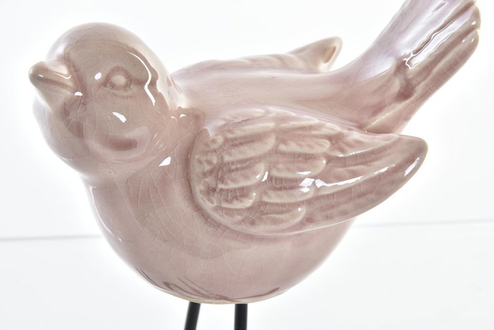 DKD Home Decor Surtido de 3 Figuras de Pájaro en Porcelana y Metal DKD Home Decor Surtido de 3 Figuras de Pájaro en Porcelana y Metal