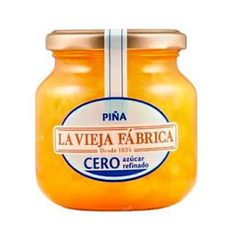 LA VIEJA FABRICA Mermelada De Piña Cero Azúcar Refinado 280g, Elaborada Con Endulzante 100% Natural, Sin Conservantes Ni Colorantes