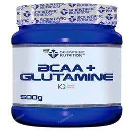Scientific Nutrition BCAA + Glutamina Kyowa Quality 500 g Sabor Melón - Aminoácidos para Recuperación Muscular