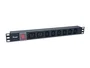 Equip 333316 Unidad de Distribución de Energía (PDU) 8 Salidas AC 1U para Rack 19", Aluminio Negro, 3500W, Con Interruptor, C13 + C19