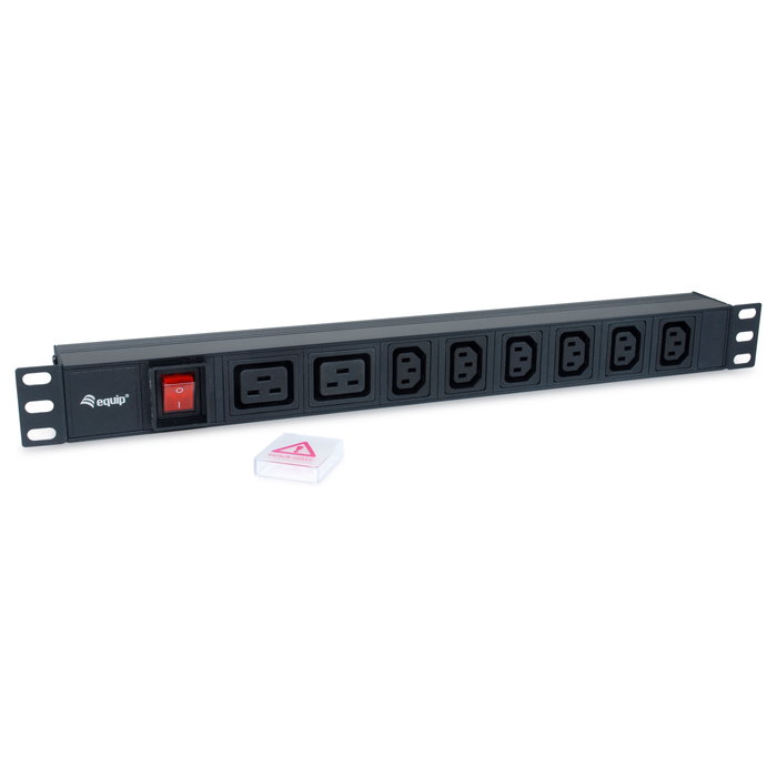 Equip Regleta de Alimentación Aluminio Rack 19" 1U 6 Tomas IEC C13 + 2 Tomas IEC C19 con Interruptor