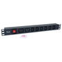 Equip Regleta de Alimentación Aluminio Rack 19" 1U 6 Tomas IEC C13 + 2 Tomas IEC C19 con Interruptor