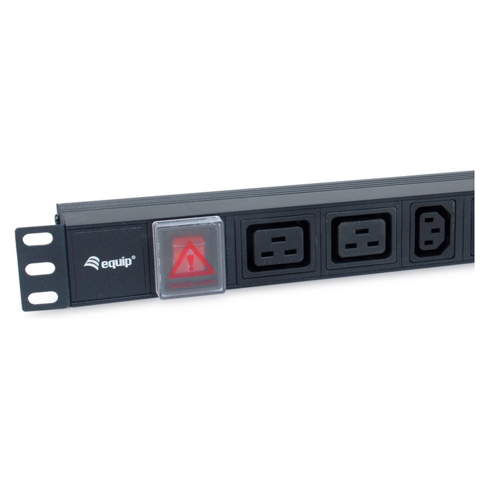 Equip Regleta de Alimentación Aluminio Rack 19" 1U 6 Tomas IEC C13 + 2 Tomas IEC C19 con Interruptor