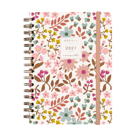 Finocam Agenda Anual 2027 Moniquilla Wire-O Tapa Extra Rosa
