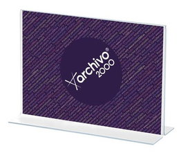 Expositor Sobremesa En Forma De T A3 Horizontal Cristal