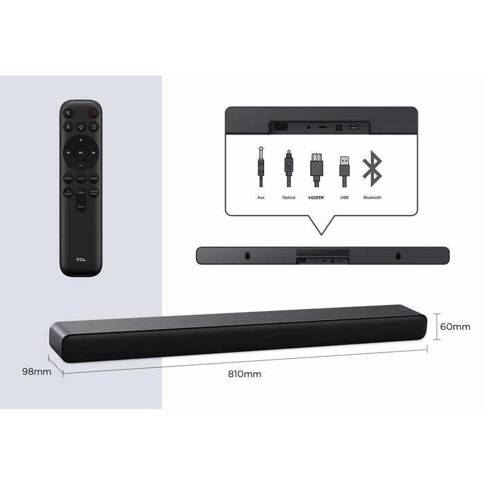 TCL Barra de Sonido S45HE Dark Titanium